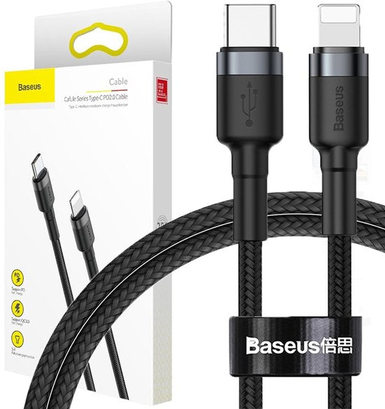Baseus Cafule USB C Lightning Kabel 1M - 20W PD2.0 @480mbps