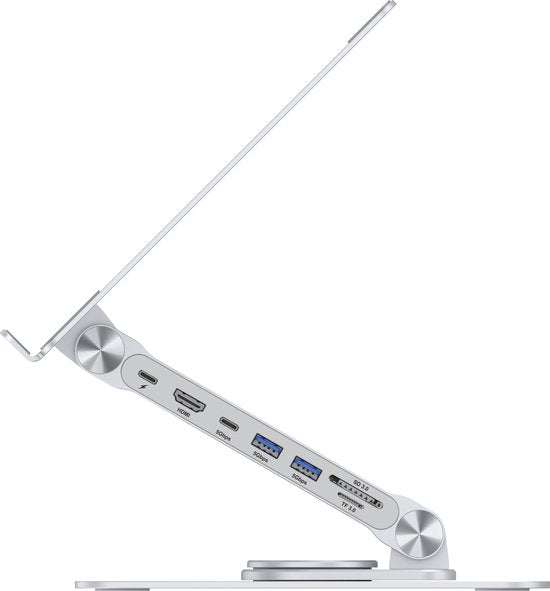 DONN27G laptopstandaard - 7-in-1 dockingstation 360° draaibaar opvouwbaar