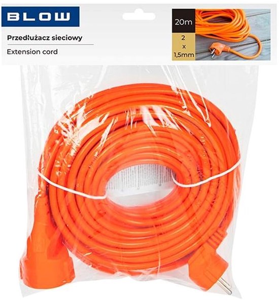 Blow tuinverlengkabel - 20 meter PVC 2×1,5 mm² niet geaard IP44 - Oranje