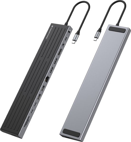 Conceptronic DONN32B laptop dock - USB 3,2 Gen 1 Type-C - Grijs