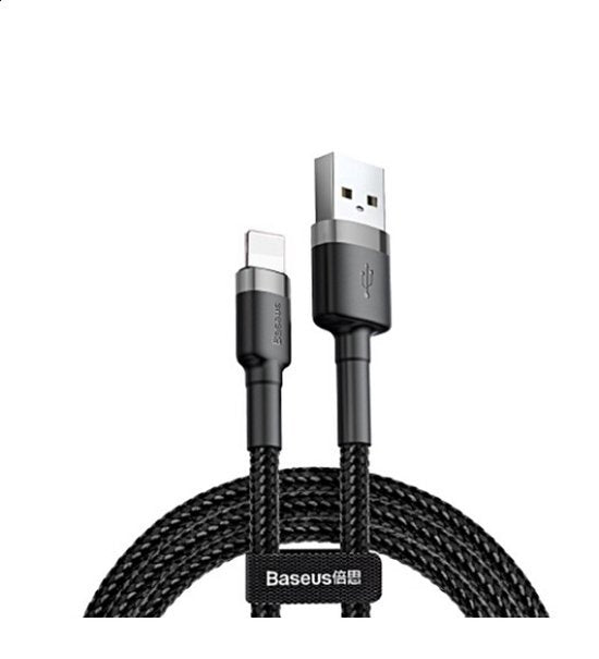 Baseus Geweven Nylon USB naar Lightning Kabel 1M - Grijs