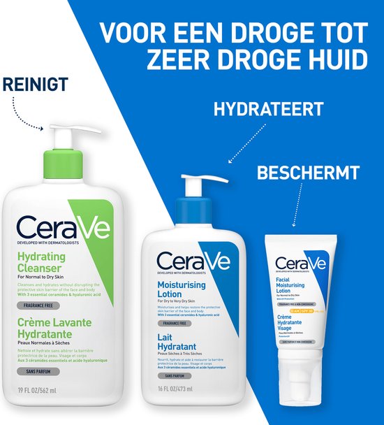CeraVe hydraterende melk - droge tot zeer droge huid - 3 ceramiden hyaluronzuur - 236 ml