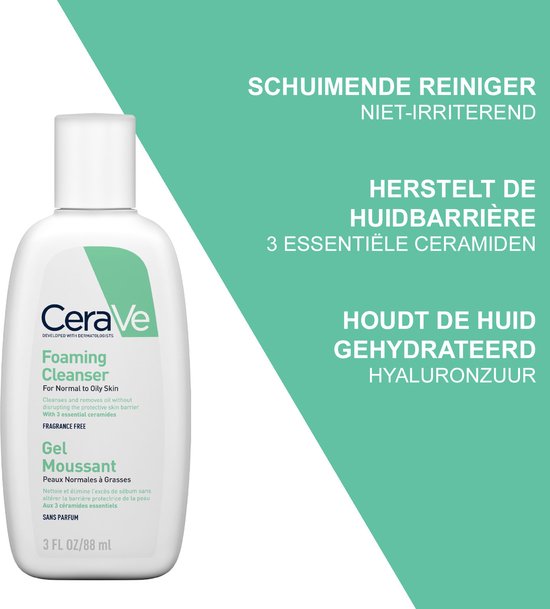 CeraVe reinigingsgel - foaming cleanser normale tot vette huid - 88 ml