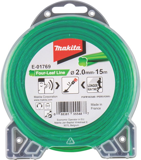 Makita Trimmer Line - Four-Leaf 2 mm - Green - 15 m