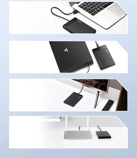 UGREEN - Externe Harde schijf behuizing voor 2'5" SATA HDD/SSD - USB3.0 - Zwart