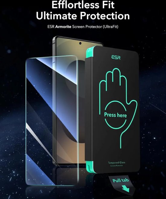 ESR screenprotector voor Samsung Galaxy S25 Ultra - tempered glass set van 2 - montageframe