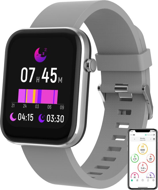 Denver SW182 smartwatch - heart rate monitor blood pressure monitor pedometer - Grey