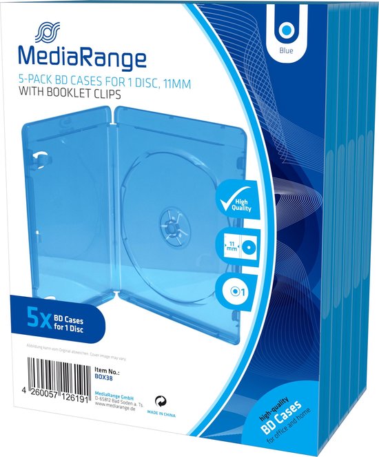 MediaRange Blu-ray Case - 1 Disc - Blue