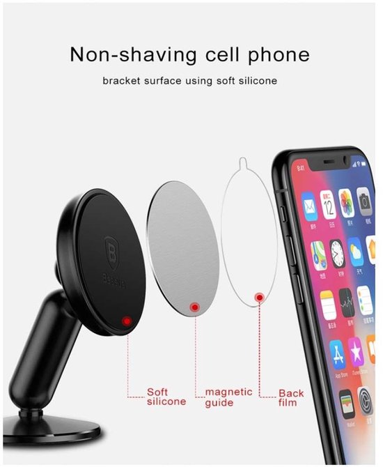 Baseus Zwarte Stand Magnetic Car Mount Holder