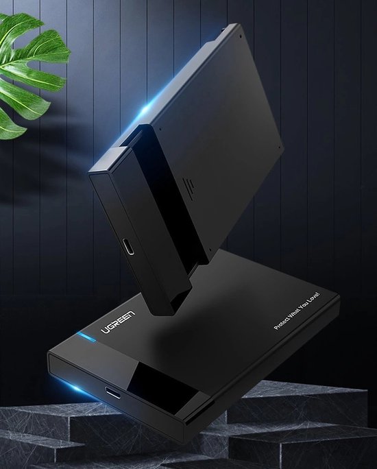 UGREEN - Externe Harde schijf behuizing voor 2'5" SATA HDD/SSD - USB3.0 - Zwart