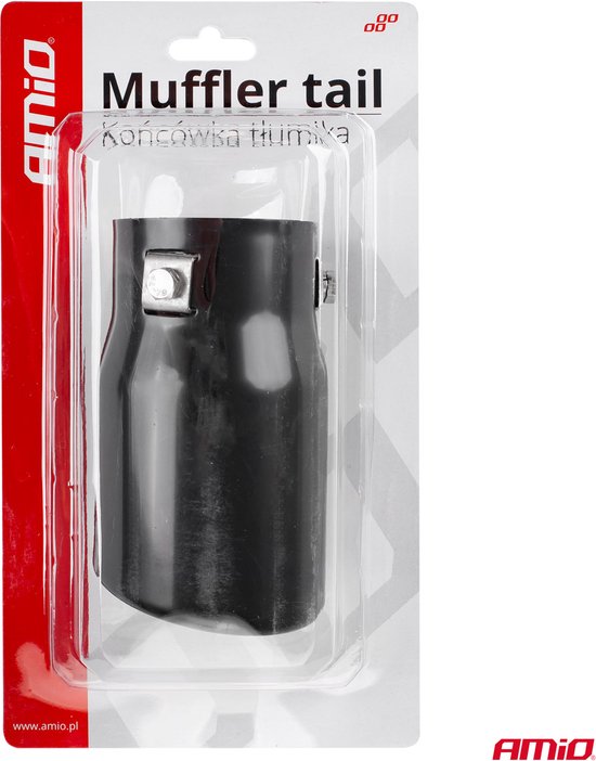 Exhaust tip - MT 017B - Stainless steel - Black