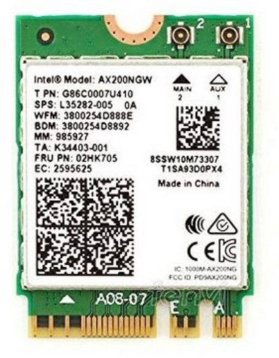 Intel AX200 WiFi-adapter - WiFi 6 PCI-Express - 2.400 MBit/s