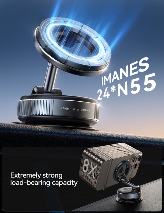 Car phone holder - dashboard window 360° rotatable - iPhone MagSafe