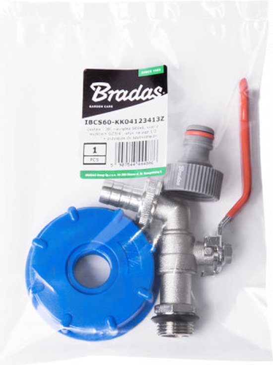 Bradas IBC adapter set - S60×6 kraan met 3/4" aansluiting