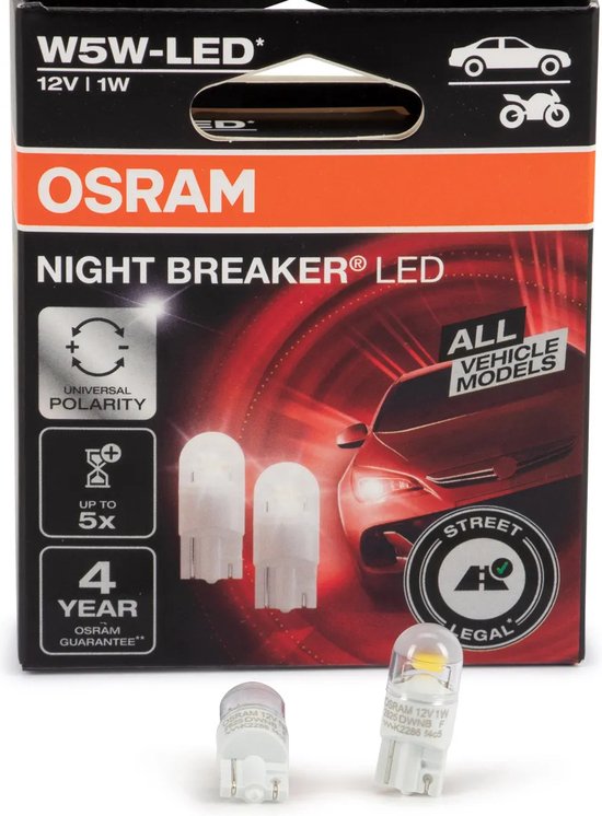 Osram Night Breaker LED - W5W-T10 12V 6000K - 2825DWNB-2HB - 2 pieces