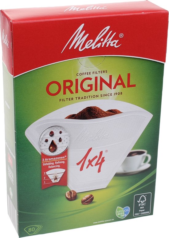 Melitta Coffee Filters - 1x4 - 80 pcs - White