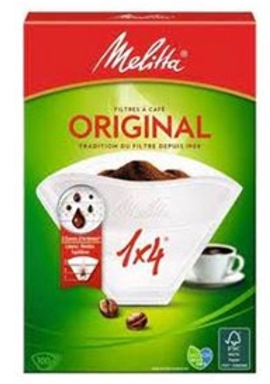 Melitta koffiefilters - 1x4 - 80 stuks - Wit