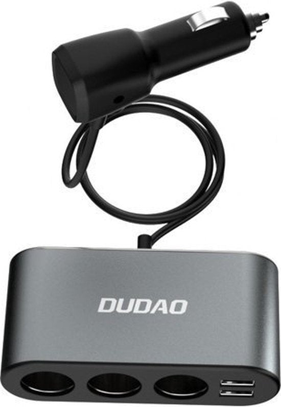 Dudao Autolader 2x USB / 3x Sigarettenaansteker Splitter Zwart