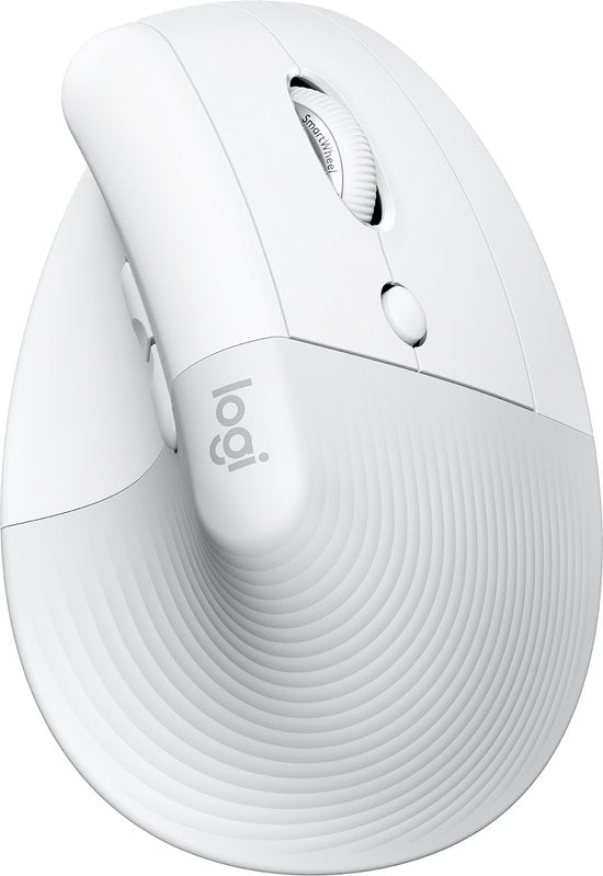 Logitech Lift Mouse - Vertical Ergonomic Right-Handed - White