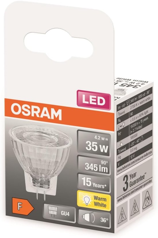 Osram LED lamp - spot GU4 12V 4.2W - 345 lumen warm white non-dimmable