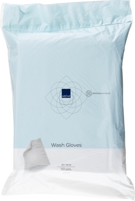ABENA molton wegwerp washandjes - hygiënisch eenmalig gebruik - 50 stuks