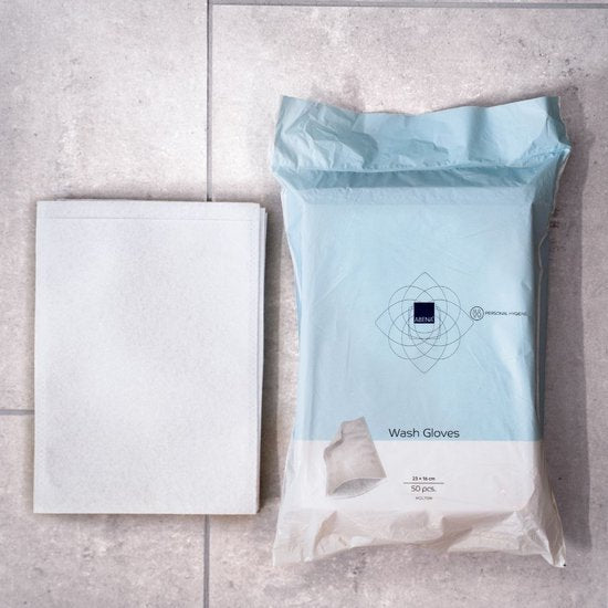 ABENA molton wegwerp washandjes - hygiënisch eenmalig gebruik - 50 stuks