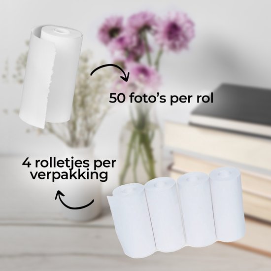 Denver PP40 papierrollen set van 4 - voor kindercamera met printer en pocket printer - 57×30 mm - Wit