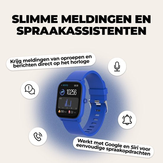 Denver smartwatch kinderen - bellen/sms/WhatsApp - Android & iOS - stappenteller hartslag bloeddrukmeter sportmodus - SWK120BU