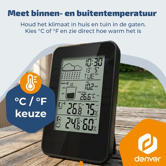 Denver weerstation WSR560 - binnen & buiten - hygrometer - regenmeter - temperatuur