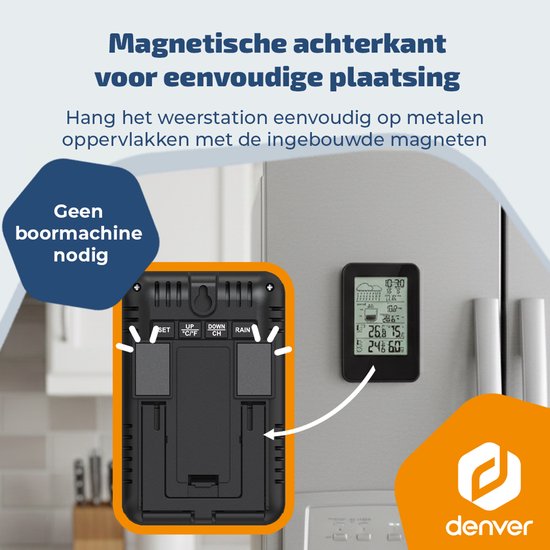 Denver weerstation WSR560 - binnen & buiten - hygrometer - regenmeter - temperatuur