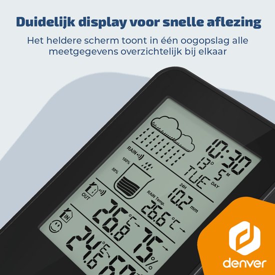 Denver weerstation WSR560 - binnen & buiten - hygrometer - regenmeter - temperatuur
