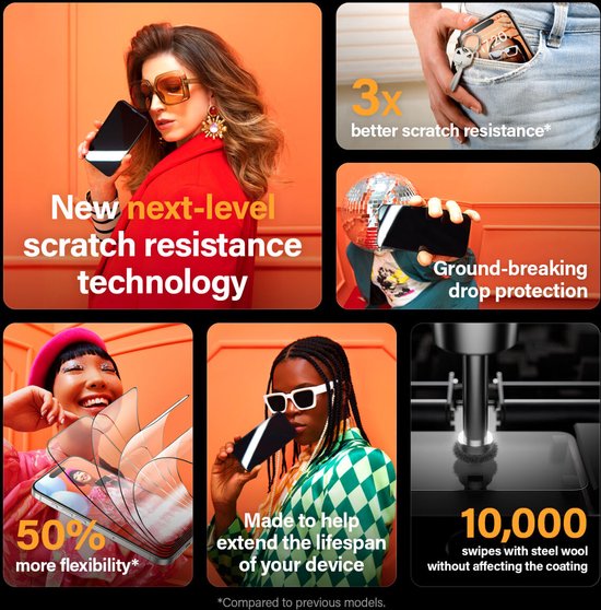PanzerGlass screenprotector - iPhone 15 Pro Max - Ultra-Wide Fit - installatie frame - Zwart
