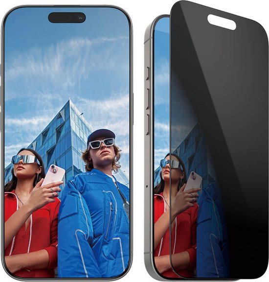 PanzerGlass Ultra-Wide screenprotector - iPhone 16 Pro - case friendly - antibacterieel - privacy glass - met EasyAligner