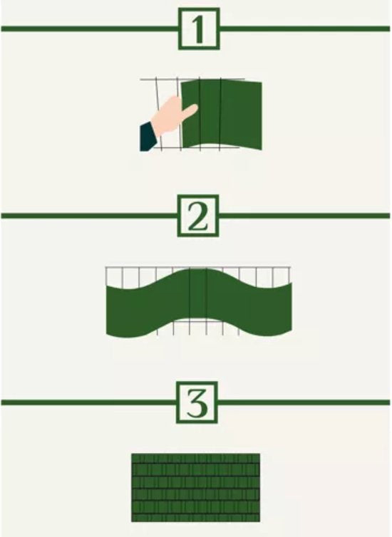 Gardlov vlechtband hekwerk - UV-bestendig - 19×35 cm - Groen