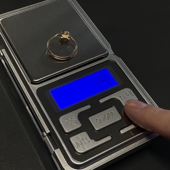 Ruhhy precisieweegschaal - 0,1-500 gram - compact - inclusief batterijen - Zilver