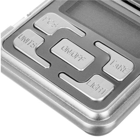 Ruhhy precisieweegschaal - 0,1-500 gram - compact - inclusief batterijen - Zilver