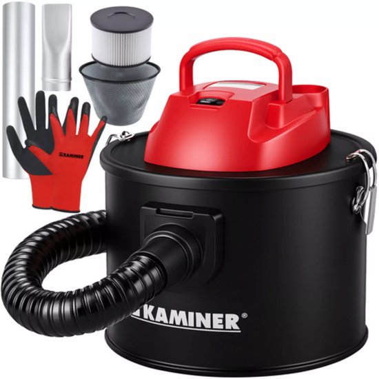 Kaminer as- en openhaardstofzuiger - zakloos 10 liter - 800 W - HEPA dubbel filter - blaasfunctie