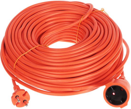 BLOW tuinverlengkabel - 2×1,5 mm² PVC H05VV-F - niet geaard - 50 meter - Oranje