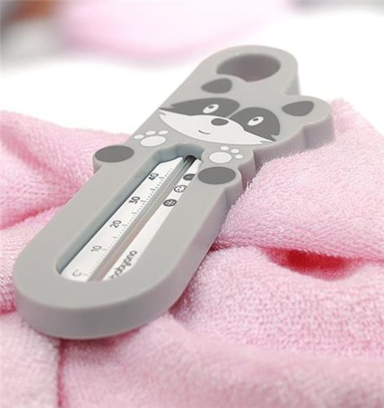 Babyono badthermometer - wasbeer 0m+ - Grijs