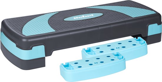 Rebel Active stepper - aerobics stepbank in hoogte verstelbaar tot 20 cm - Grijs blauw