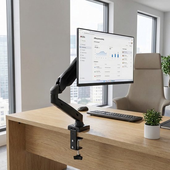 Maclean monitorbeugel - bureau steun 13-27 inch - 8 kg