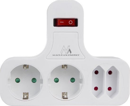 Maclean MCE224 stekkerdoos - 4-voudig - 2×2,5A en 2×16A