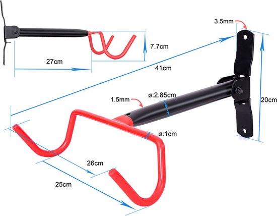 Maclean fiets muurbeugel - wandmontage - max. 30 kg