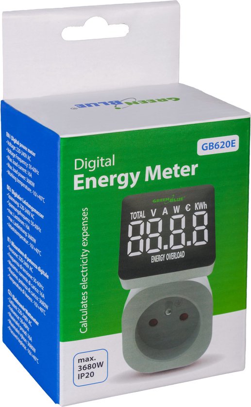 GreenBlue energiemeter - 16A max. 3.680W - 220-240V - GB620 E