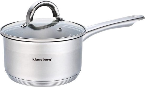Klausberg 7131 steelpan met deksel - sauspan - 12 cm - 0,5 liter