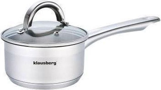 Klausberg 7131 steelpan met deksel - sauspan - 12 cm - 0,5 liter