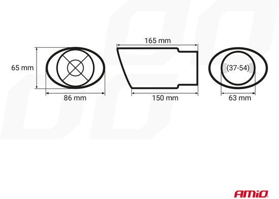 Amio uitlaat sierstuk - universeel eindstuk - RVS - Zwart