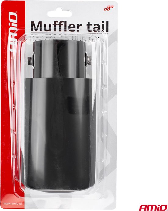 Amio uitlaat sierstuk - universeel eindstuk - RVS - Zwart