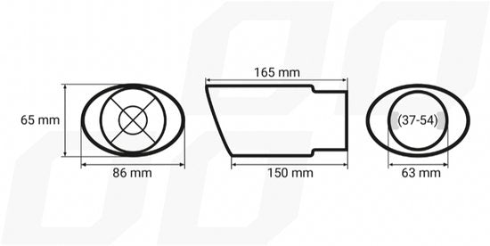 Amio uitlaat sierstuk - universeel eindstuk - RVS - Zwart