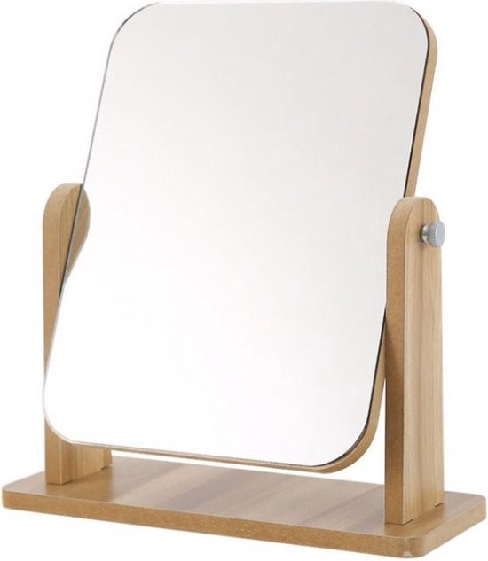 Houten make-upspiegel - staand - 25×22×12 cm